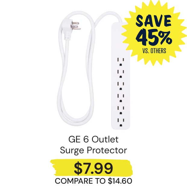 GE-6-Outlet-Surge-Protector-840Joules-4-Cord-White