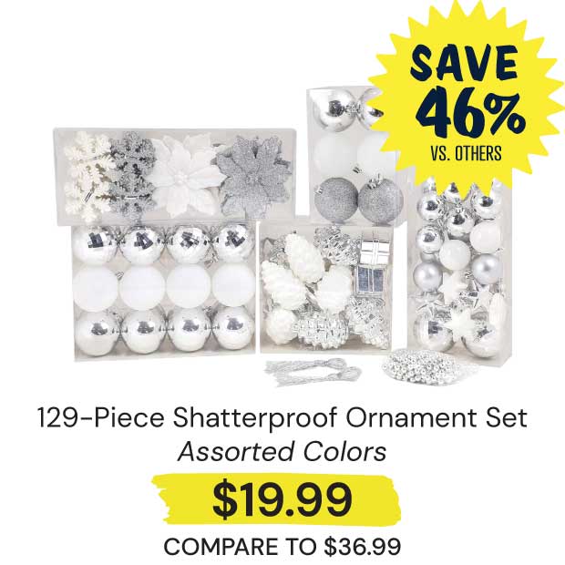 129-Piece-Shatterproof-Ornament-Set